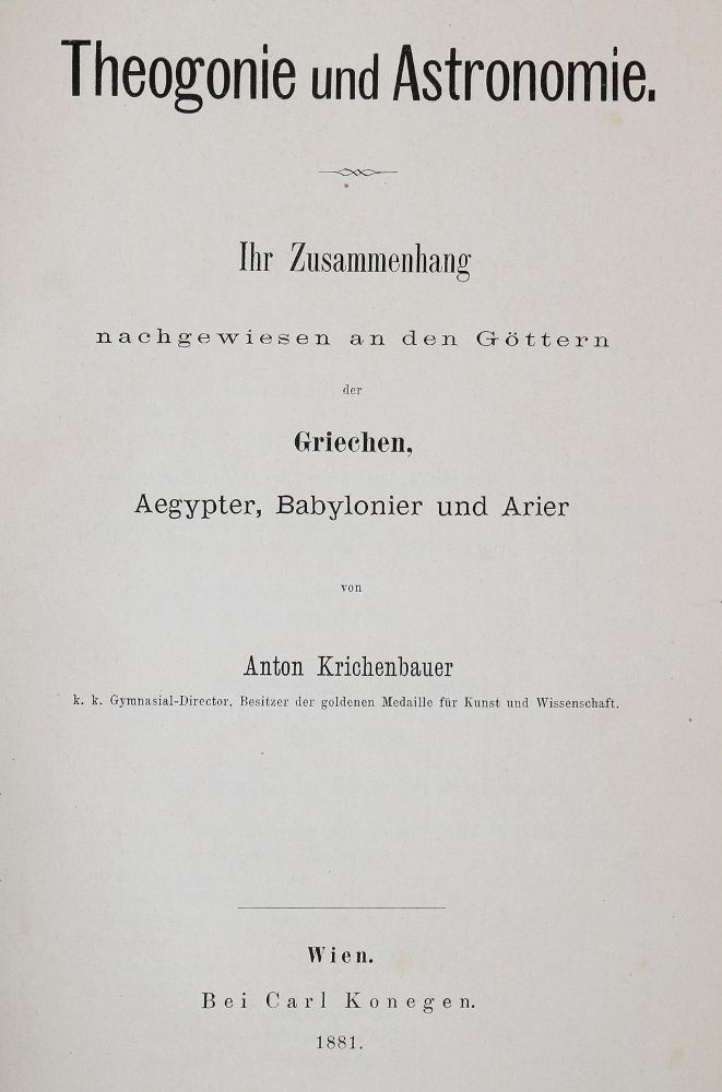 Große Abbildung Nr.1: 142-2073 Krichenbauer,A.: (Verschiedene Gebiete - Varia, Astronomie)