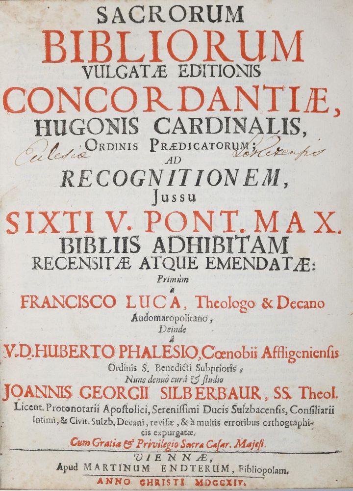 Große Abbildung Nr.1: 142-208 Hugo de Sancto Caro.: (Alte Drucke, Handschriften und Theologie)