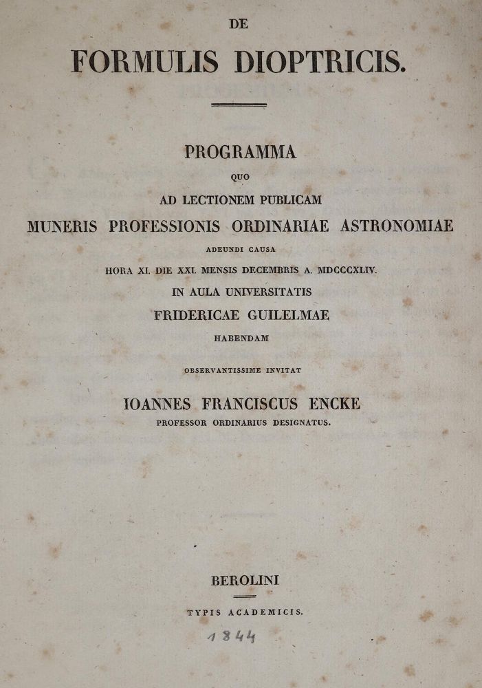 Große Abbildung Nr.1: 142-2101 Encke,J.F.: (Verschiedene Gebiete - Varia)