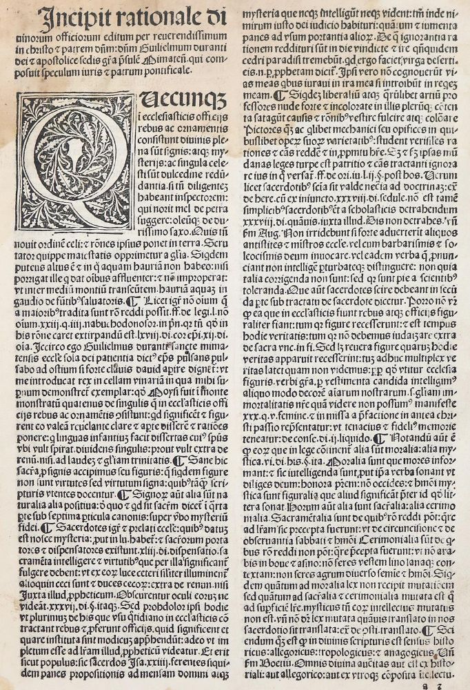 Große Abbildung Nr.1: 142-211 Duranti, Guillelmus.: (Inkunabeln)