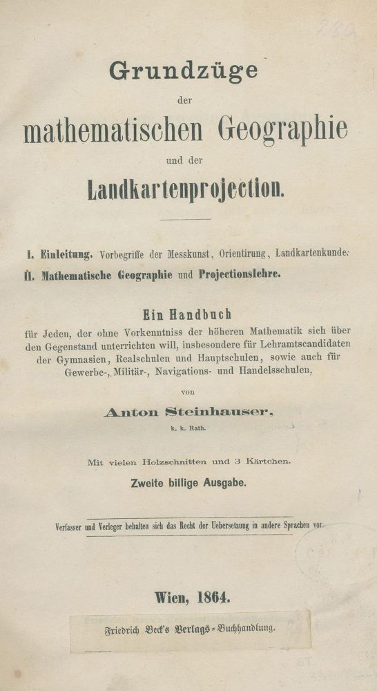 Große Abbildung Nr.1: 142-2117 Wanka,J.v.: (Verschiedene Gebiete - Varia, Kartographie)