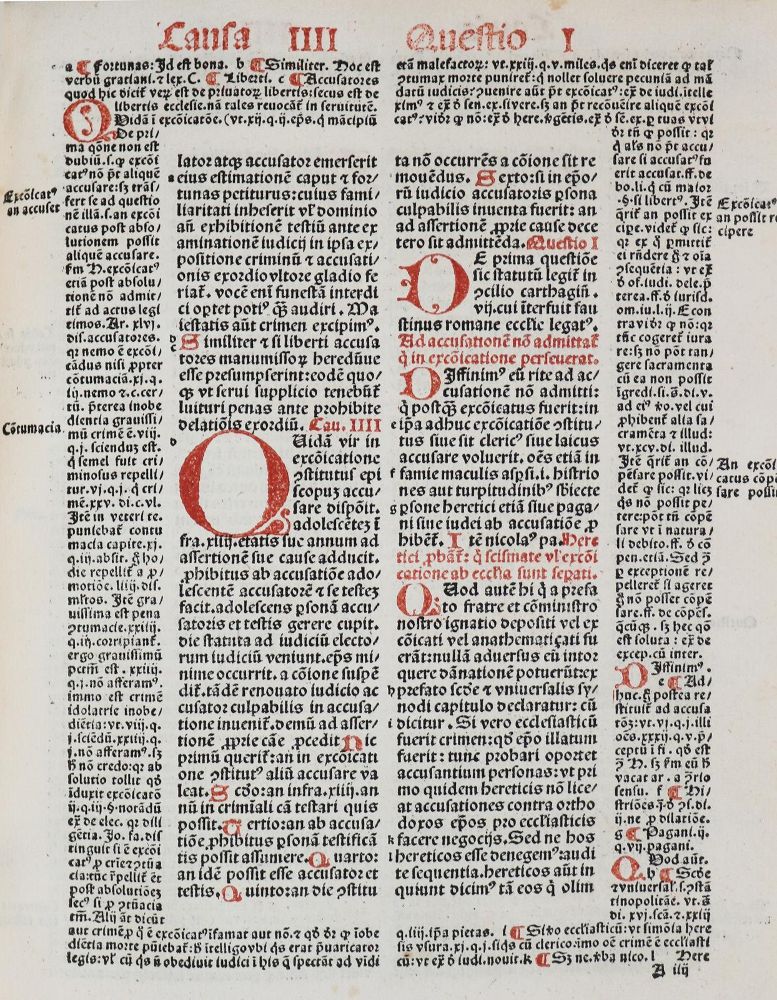 Große Abbildung Nr.3: 142-212 Gratianus.: (Inkunabeln)