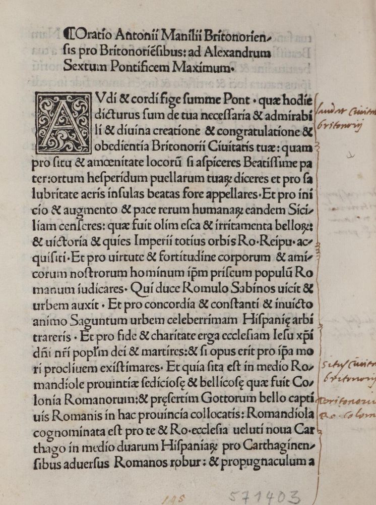 Große Abbildung Nr.1: 142-214 Manilius,A.: (Inkunabeln)