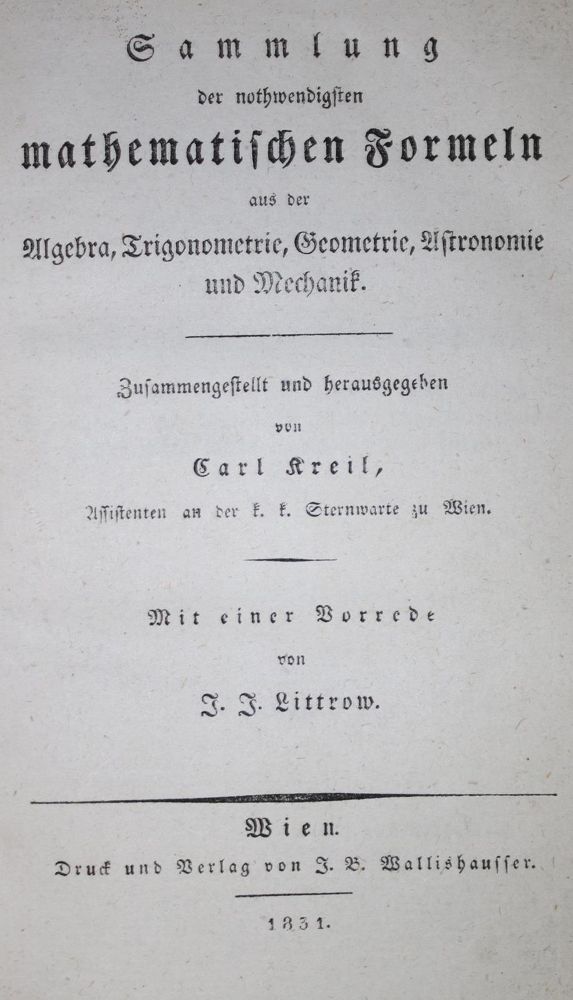 Große Abbildung Nr.1: 142-2140 Sammlung: (Verschiedene Gebiete - Varia, Mathematik)