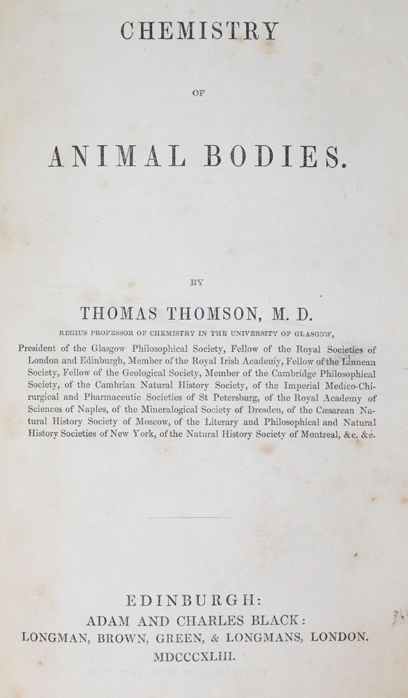 Große Abbildung Nr.1: 142-2145 Thomson,T.: (Verschiedene Länder - Geschichte, Medizin, Chemie)