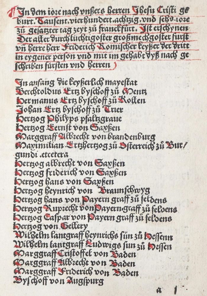 Große Abbildung Nr.1: 142-215 (Maximilian I.: (Inkunabeln, Königswahl)