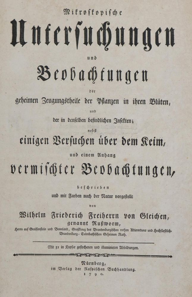 Große Abbildung Nr.3: 142-2150 Gleichen-Rußwurm,W.F.v.: (Verschiedene Gebiete - Varia, Mikrokospie)
