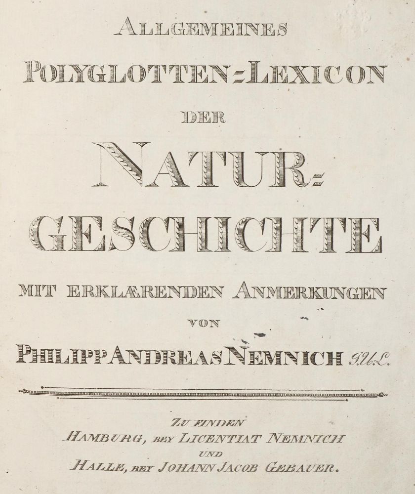 Große Abbildung Nr.1: 142-2155 Nemnich,P.A.: (Verschiedene Gebiete - Varia)