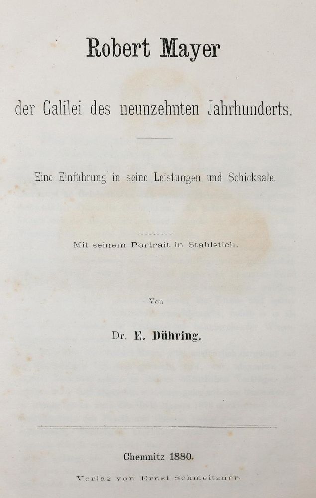 Große Abbildung Nr.2: 142-2167 Dühring,E.: (Verschiedene Gebiete - Varia, Physik, Wärmelehre)