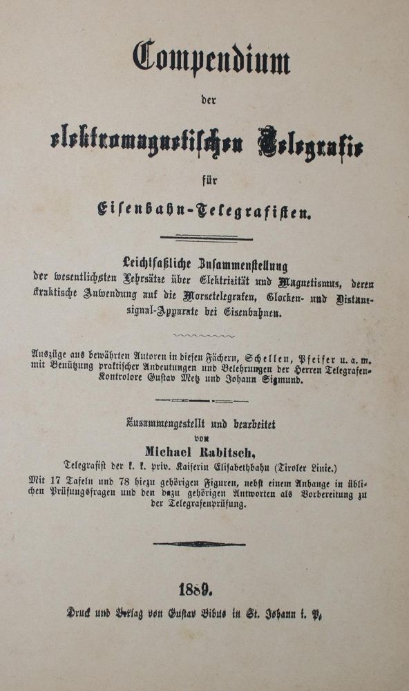Große Abbildung Nr.1: 142-2193 Rabitsch,M.: (Verschiedene Gebiete - Varia, Telegraphie - Telephonie)