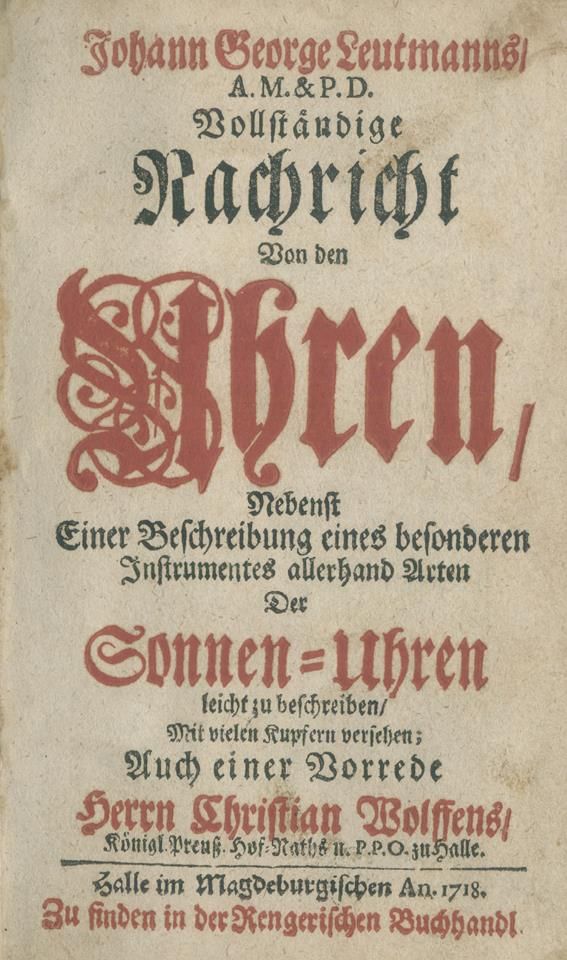 Große Abbildung Nr.1: 142-2199 Leutmann,J.G.: (Verschiedene Gebiete - Varia, Uhren)