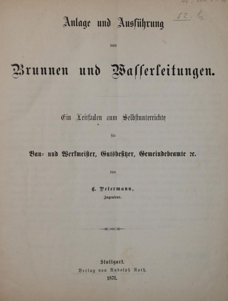Große Abbildung Nr.1: 142-2205 Petermann,C.: (Verschiedene Gebiete - Varia, Wasserbau)