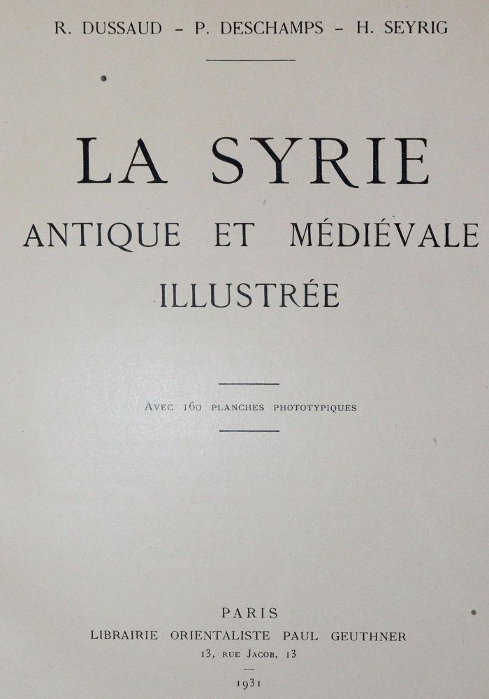 Große Abbildung Nr.1: 142-2252 Dussaud,R. u.a.: (Asien, Syrien)