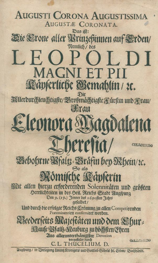 Große Abbildung Nr.1: 142-2262 Thucelius,C.L.: (Deutschland, Augsburg)