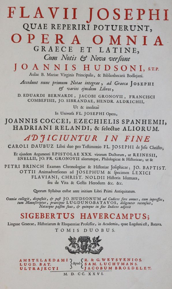 Große Abbildung Nr.2: 142-227 Josephus,F.: (Alte Drucke, Handschriften und Theologie)