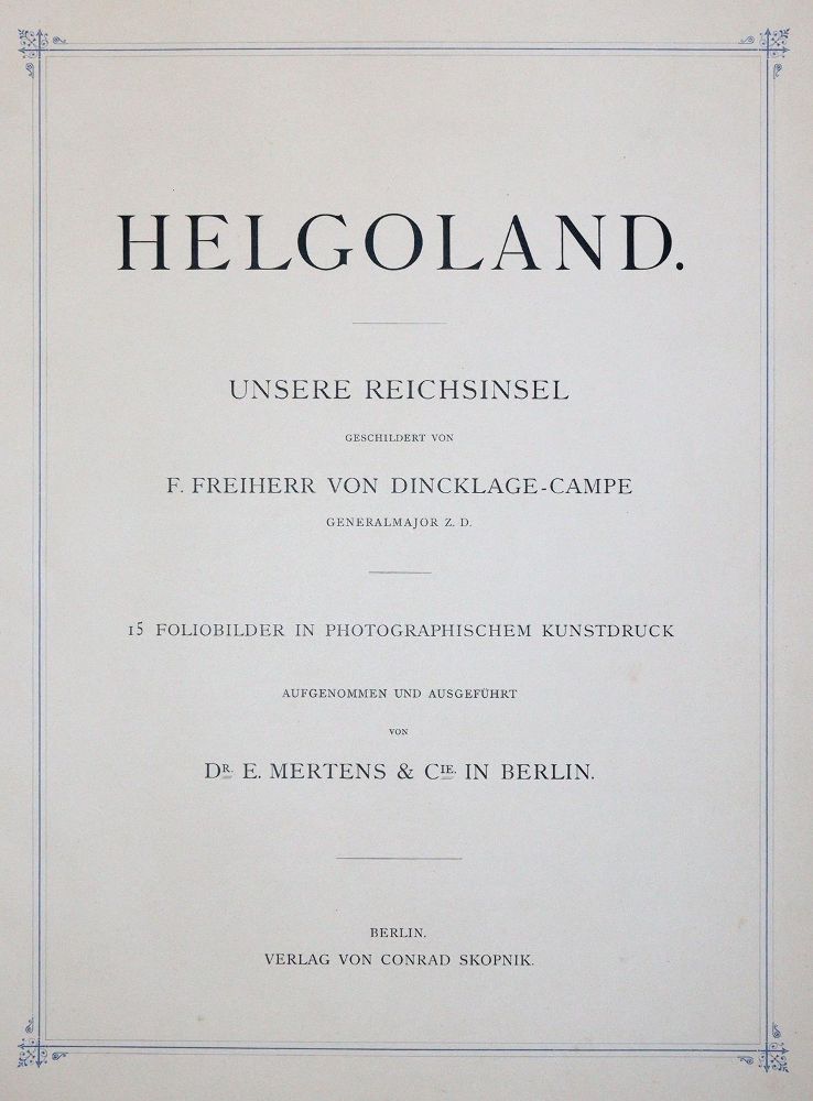 Große Abbildung Nr.1: 142-2303 Dincklage-Campe,F.v.: (Deutschland, Helgoland, Photographie)