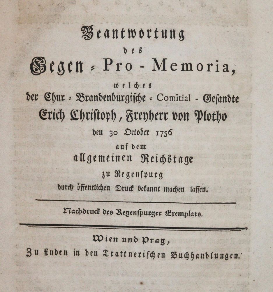 Große Abbildung Nr.1: 142-2351 (Plotho,E.C.v.).: (Deutschland, Siebenjähriger Krieg)