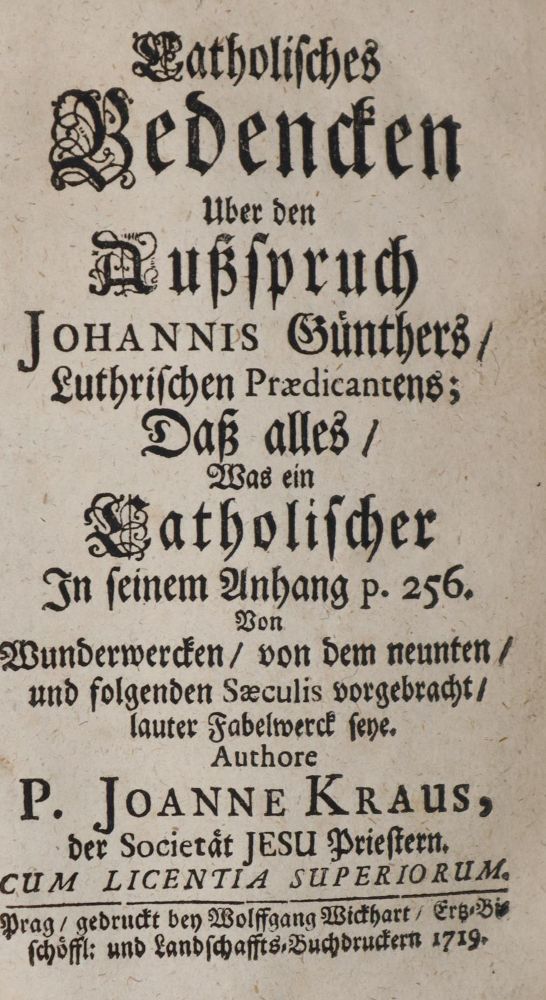 Große Abbildung Nr.1: 142-244 Kraus,J.: (Alte Drucke, Handschriften und Theologie)