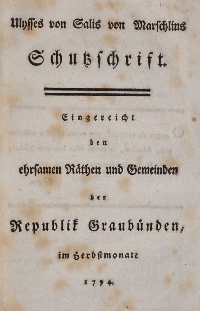 Große Abbildung Nr.1: 142-2526 Salis-Marschlins,(K.)v.Ulysses.: (Schweiz, Graubünden)