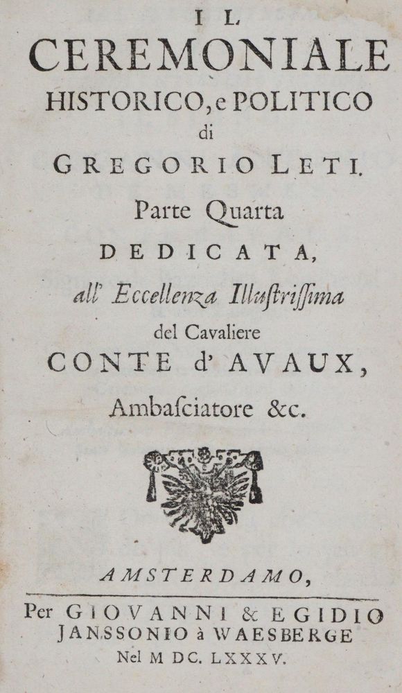Große Abbildung Nr.1: 142-254 Leti,G.: (Alte Drucke, Handschriften und Theologie)