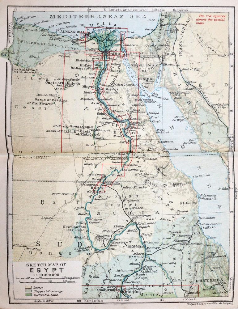 Große Abbildung Nr.2: 142-2554 Ägypten und der Sudan.: (Verschiedene Länder - Geschichte, Baedeker)