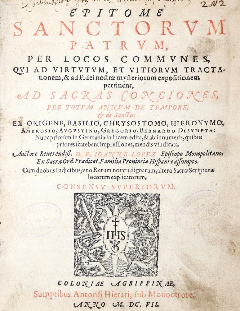 Große Abbildung Nr.1: 142-257 Lopez,J.(L.J.).: (Alte Drucke, Handschriften und Theologie)