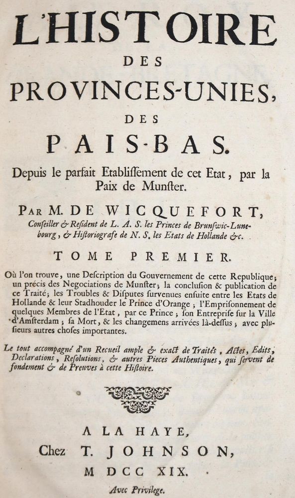 Große Abbildung Nr.1: 142-2574 Wicquefort,(A.)de.: (Verschiedene Länder - Geschichte, Benelux)