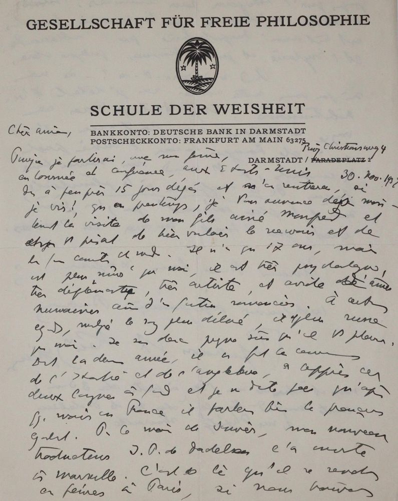 Große Abbildung Nr.1: 142-2677 Keyserling, Hermann Graf: (Autographen)