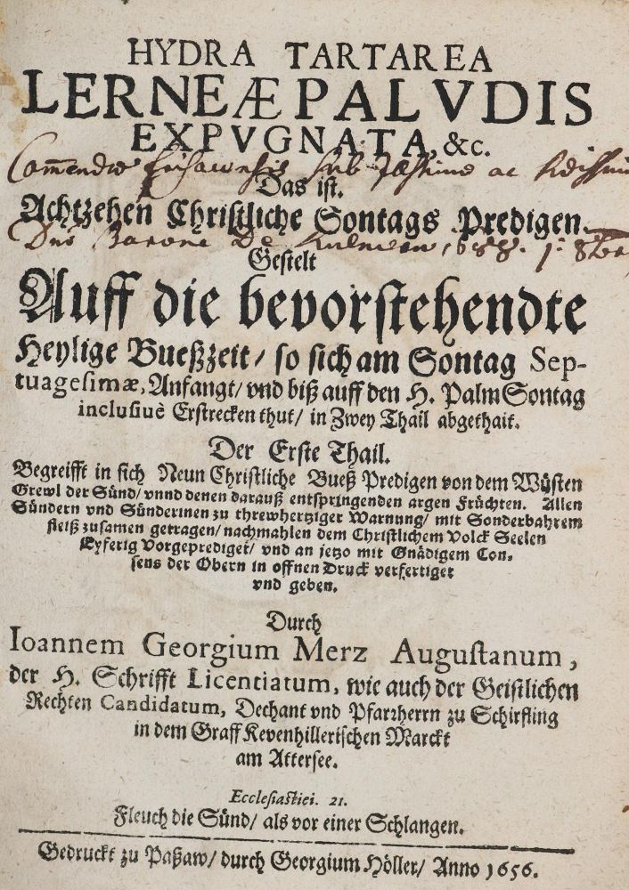 Große Abbildung Nr.1: 142-274 Merz,J.G.: (Alte Drucke, Handschriften und Theologie)