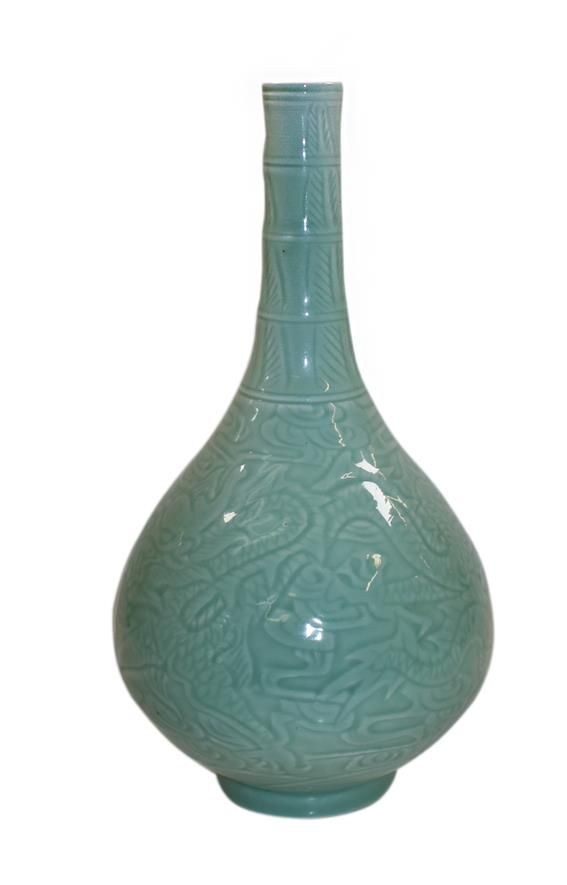 Große Abbildung Nr.1: 142-2835 Seladonvase mit: (Asiatika)