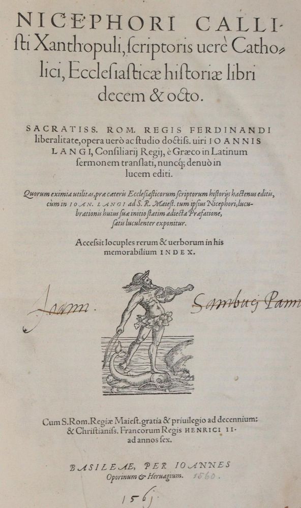 Große Abbildung Nr.1: 142-288 Nicephorus Callistus Xanthopulus.: (Alte Drucke, Handschriften und Theologie)