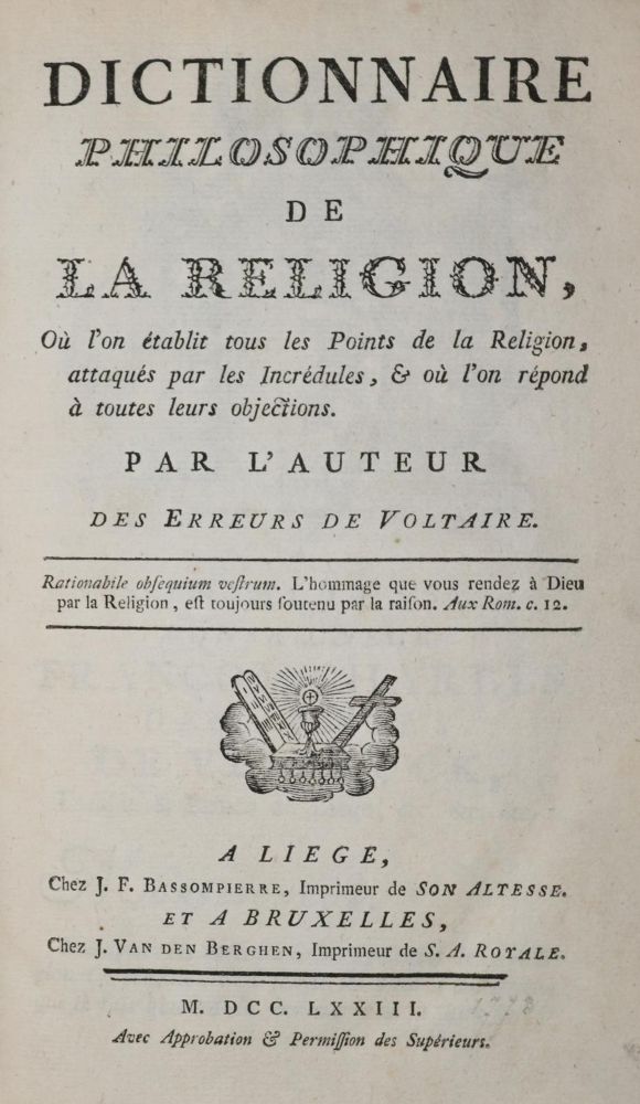 Große Abbildung Nr.1: 142-290 (Nonnotte,C.F.).: (Alte Drucke, Handschriften und Theologie)