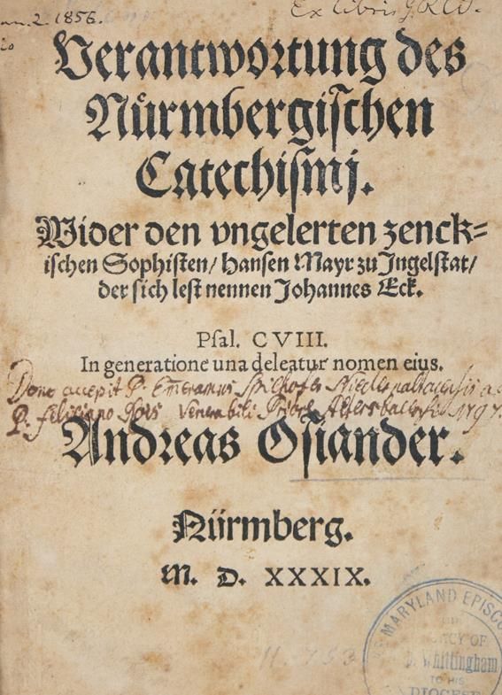 Große Abbildung Nr.1: 142-295 Osiander,A.: (Alte Drucke, Handschriften und Theologie)