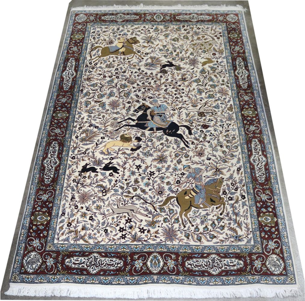 Große Abbildung Nr.2: 142-3011 Jagdteppich Seide: (Teppiche)