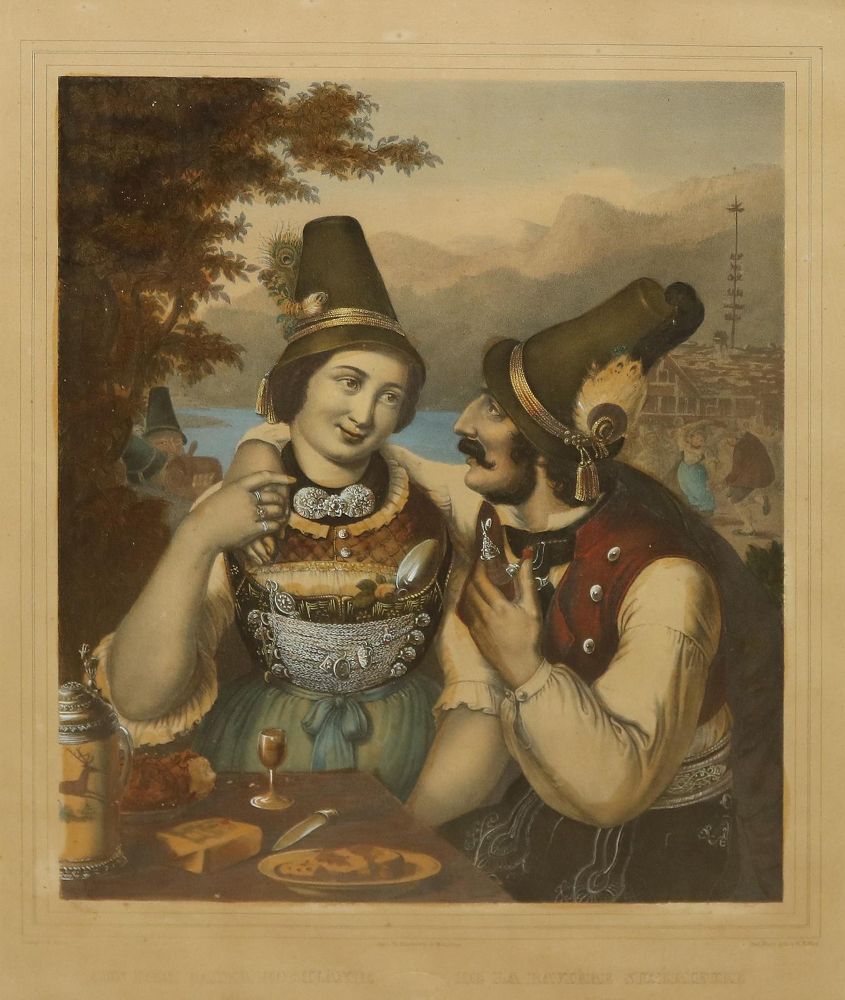 Große Abbildung Nr.1: 142-3165 Bayerische Trachten.: (Varia, Mode und Trachten)