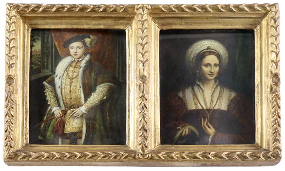 Große Abbildung Nr.1: 142-3176 Eduard VI im Jahr 1546 u. Portrait einer Dame.: (Varia, Portrait)