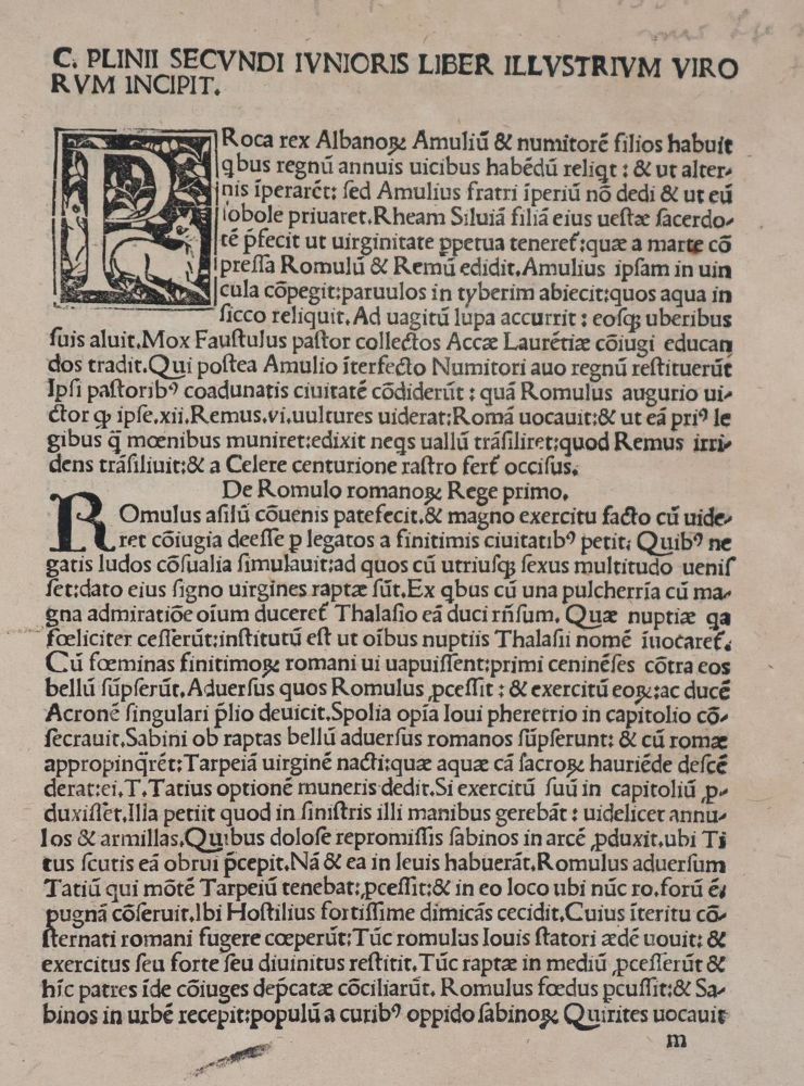 Große Abbildung Nr.1: 142-318 Plinius Secundus,C.: (Alte Drucke, Handschriften und Theologie)