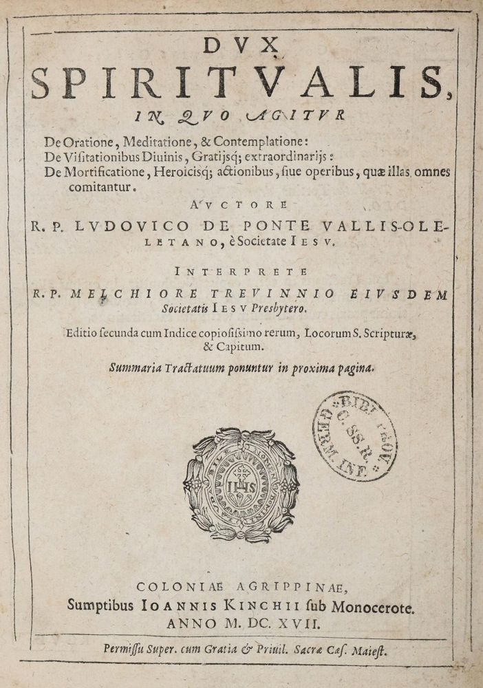 Große Abbildung Nr.1: 142-329 Puente,L. de la.: (Alte Drucke, Handschriften und Theologie)