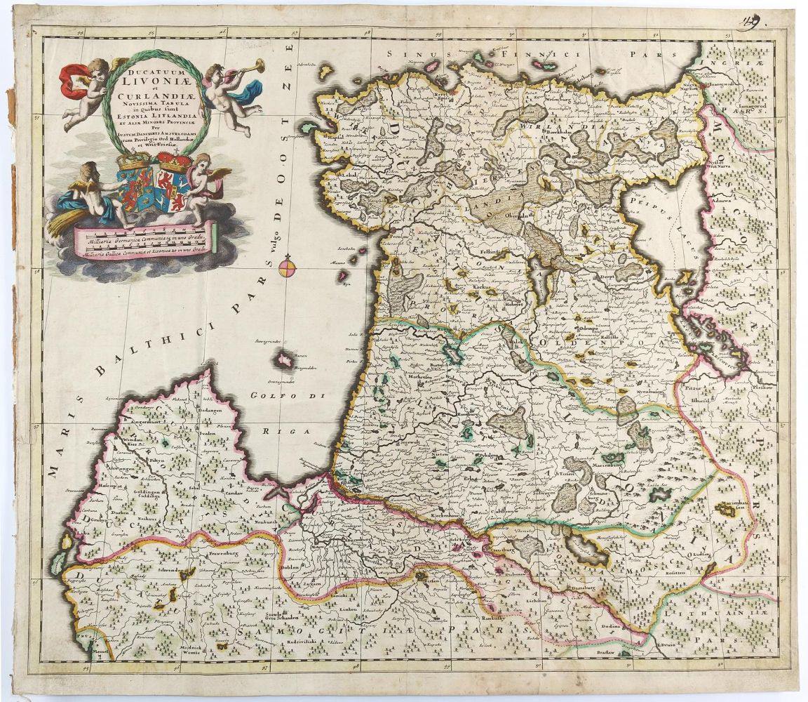 Große Abbildung Nr.1: 142-3390 Livland u. Kurland.: (Ausland, Lettland)