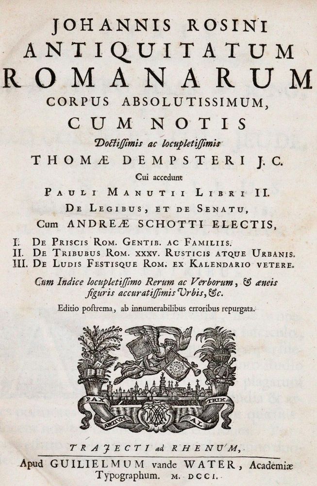 Große Abbildung Nr.1: 142-342 Rosinus,J.: (Alte Drucke, Handschriften und Theologie)