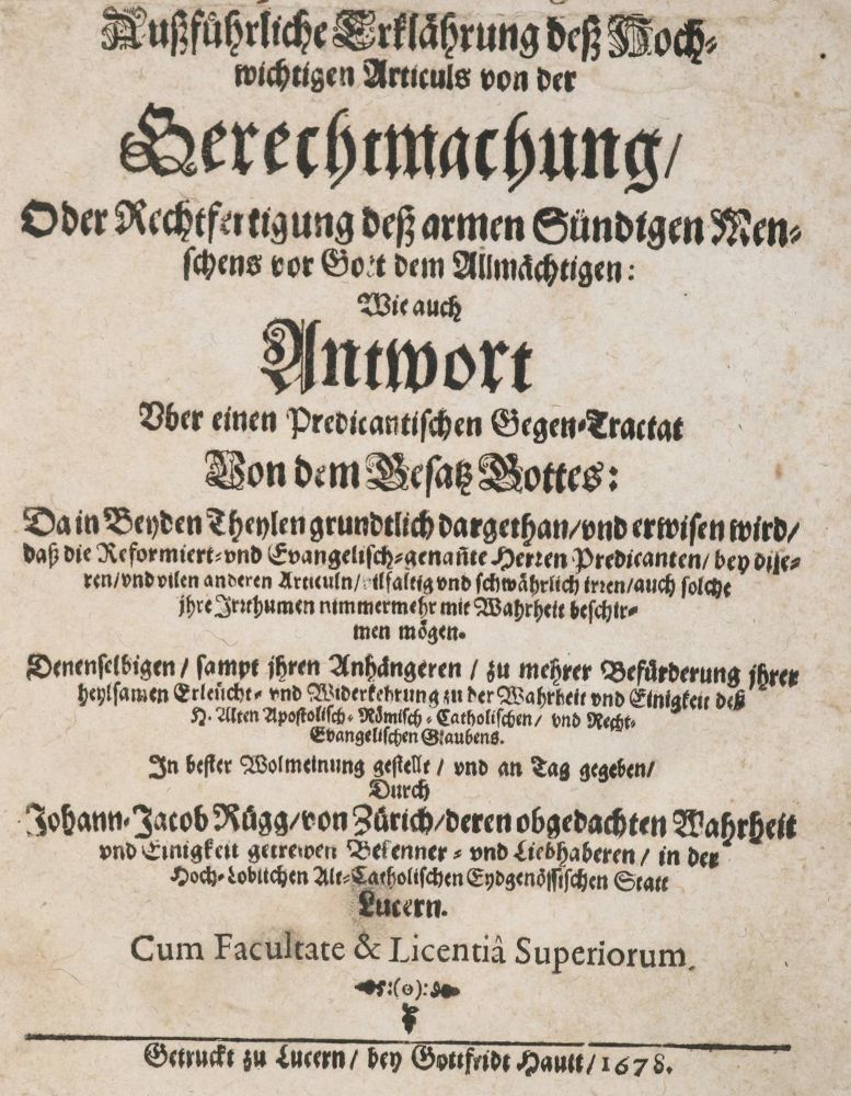 Große Abbildung Nr.1: 142-344 Rüegg,J.J.: (Alte Drucke, Handschriften und Theologie)