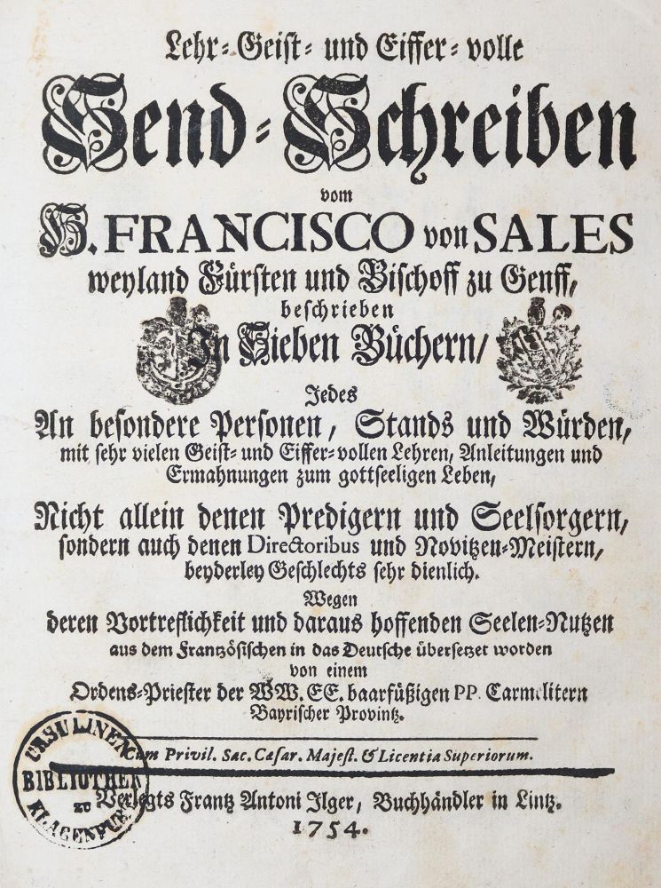 Große Abbildung Nr.1: 142-351 Sales,F.v.: (Alte Drucke, Handschriften und Theologie)