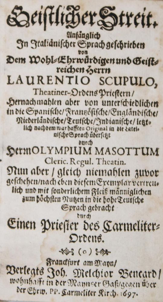 Große Abbildung Nr.1: 142-376 Scupoli,L.: (Alte Drucke, Handschriften und Theologie)