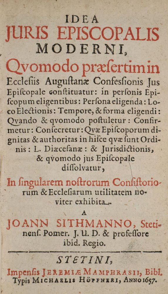Große Abbildung Nr.1: 142-381 Sithmann,J.: (Alte Drucke, Handschriften und Theologie)