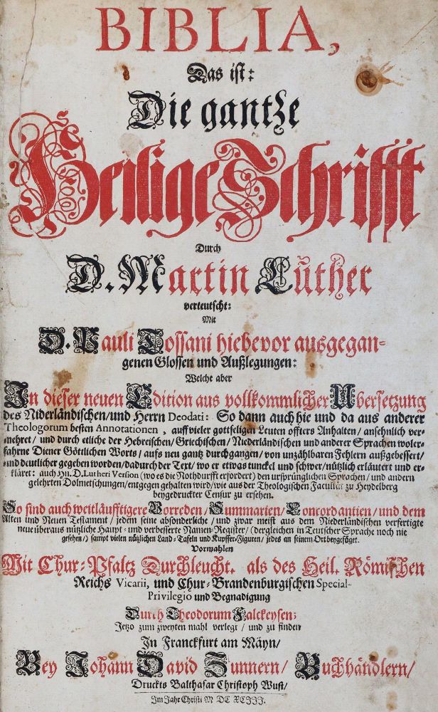 Große Abbildung Nr.1: 142-39 Biblia germanica.: (Bibeln)