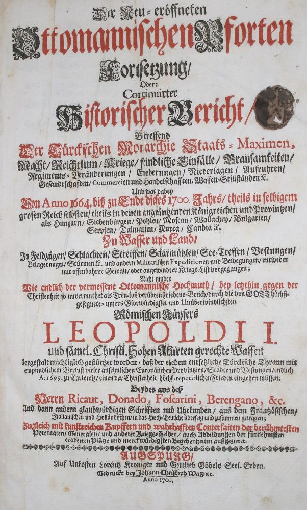Große Abbildung Nr.5: 142-412 Rycaut,(P.) u. G.Sagredo.: (Türkei)