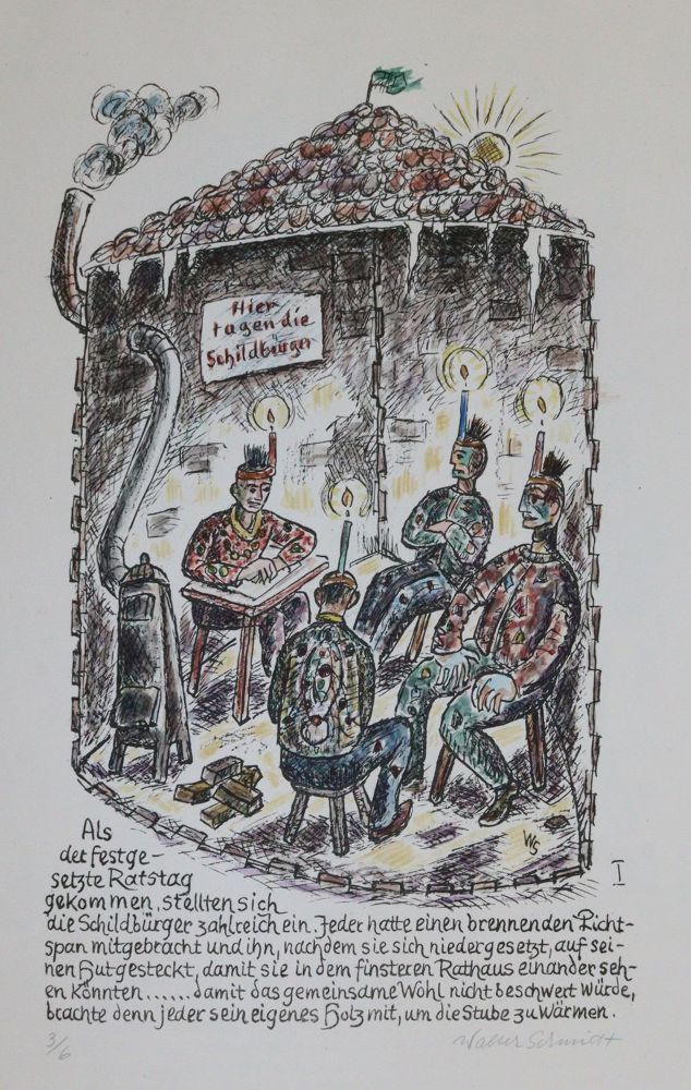 Große Abbildung Nr.2: 142-4155 Schildbürger, Die.: (Künstlergraphik)