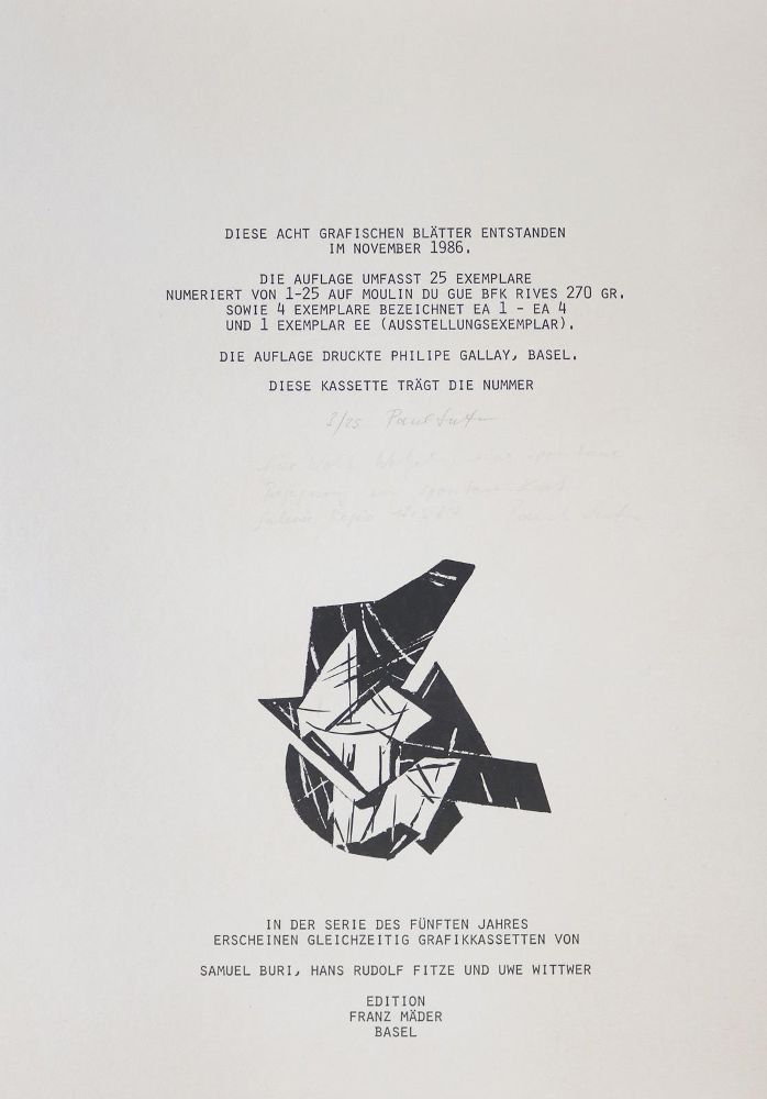 Große Abbildung Nr.3: 142-4218 Suter, Paul: (Künstlergraphik)