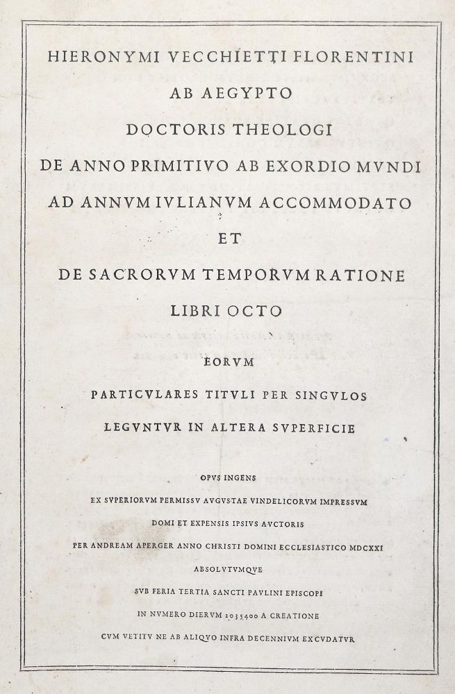 Große Abbildung Nr.1: 142-440 Vecchietti,G.: (Zeitrechnung)