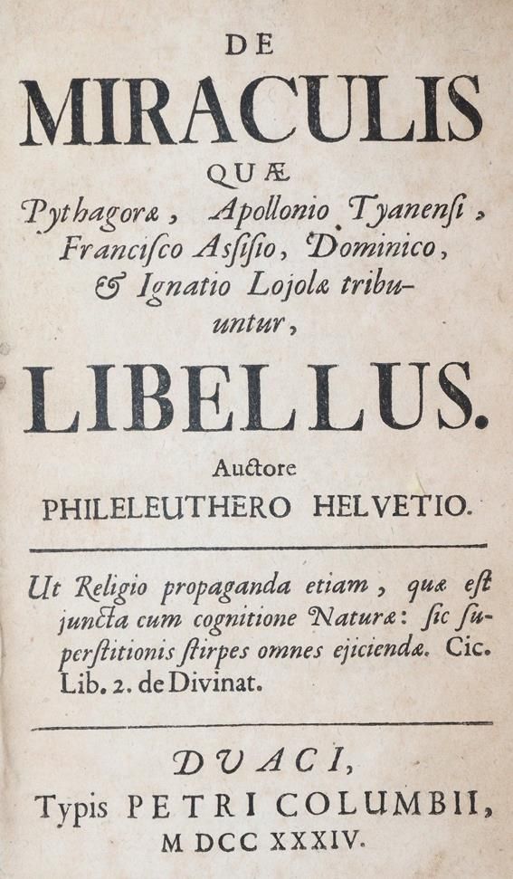 Große Abbildung Nr.1: 142-441 Zimmermann,J.J. (Ps.: Phileleuthero Helvetio).: (Alte Drucke, Handschriften und Theologie)